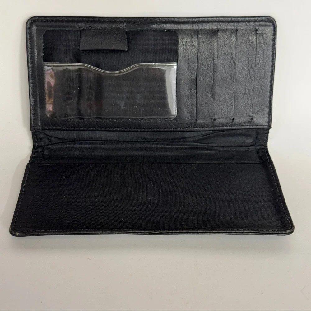 Vintage Harley-Davidson Black Leather Continental Checkbook Wallet